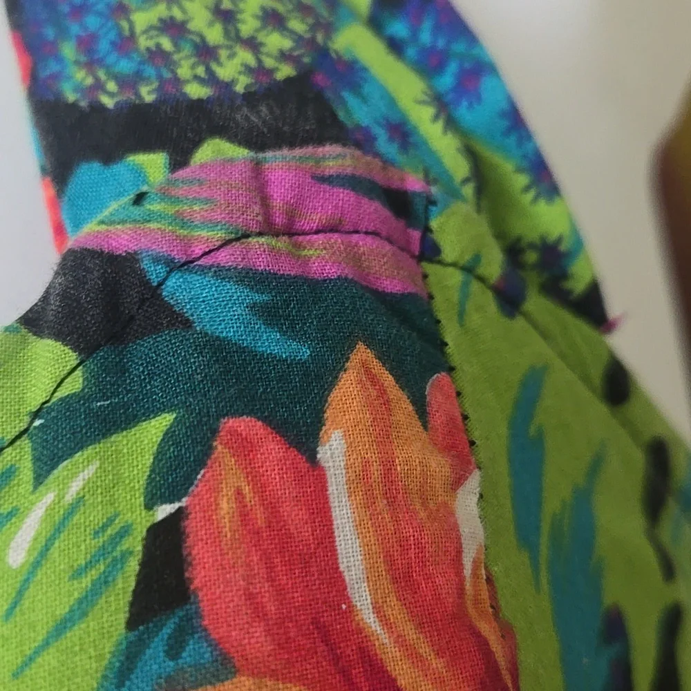 Cotton Halter Top Minidress Petticoat Exotic Plants Flowers Monstera Cactus - Picture 15 of 17